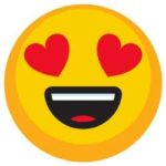 Grin emoji with heart eyes next to success story testimonial
