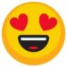 Grin emoji with heart eyes next to success story testimonial
