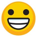 Grin emoji next to success story testimonial